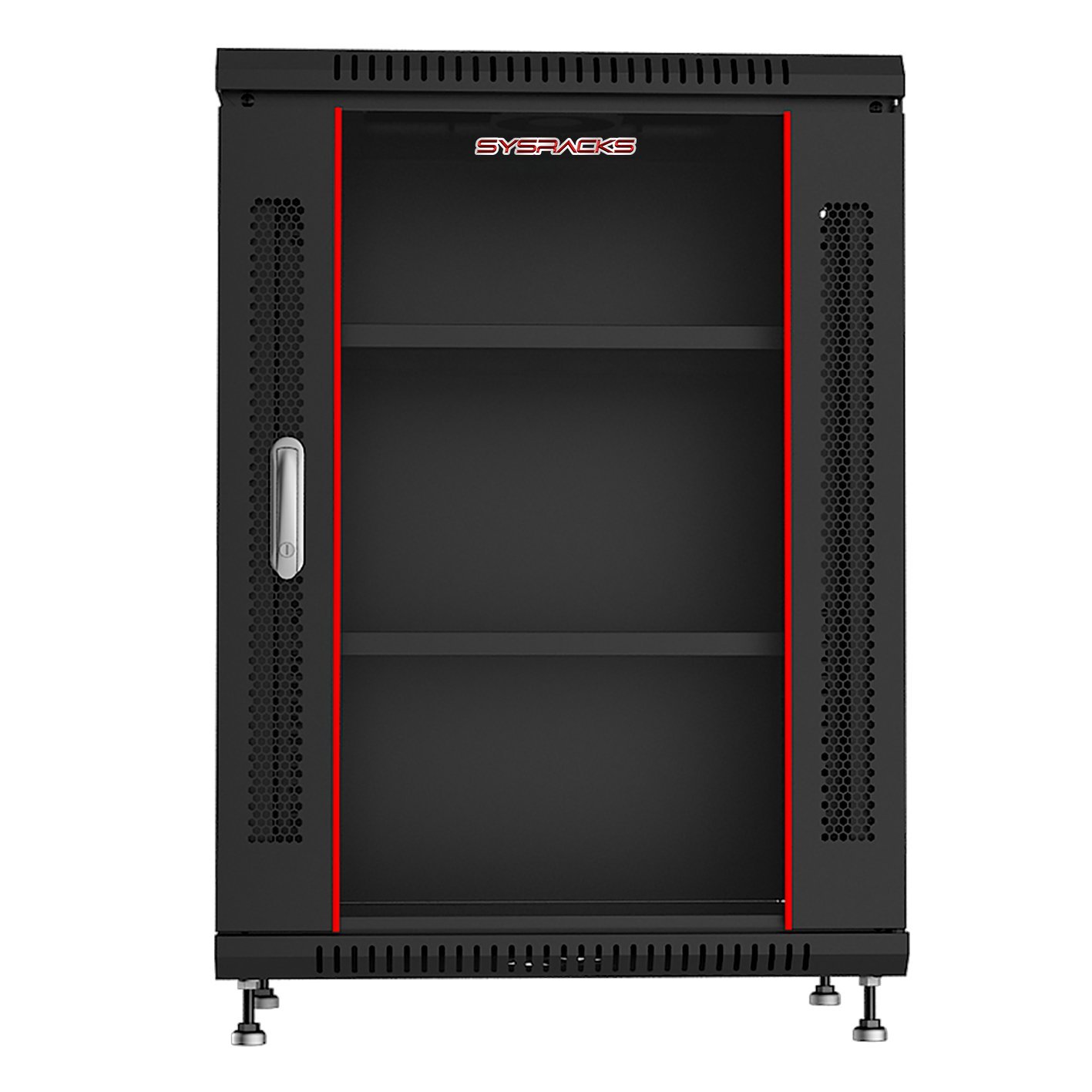 Buy 15U 24" depth Wall Server Rack enclosure, glass lockable door and