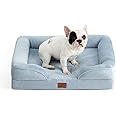 Bedsure Orthopedic Dog Bed for Medium Dogs - Waterproof, Supportive Foam Pet Couch Bed with Removable Washable Cover, Non-Skid Bottom, Light Blue