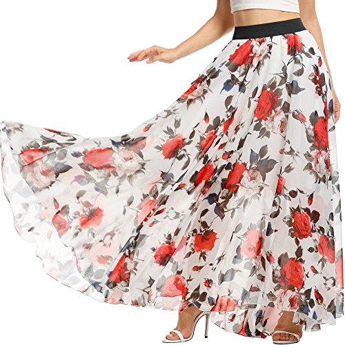 Meaneor women summer chiffon floor length big hem solid…