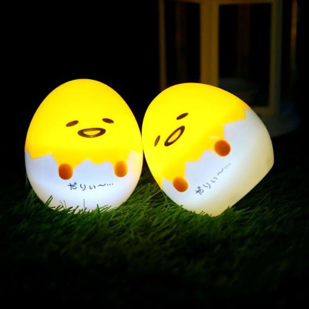2 pcs Kawaii Night Light, Cartoon Gudetama Lazy Egg Mini Lamp Night Light Home Decor Gift …