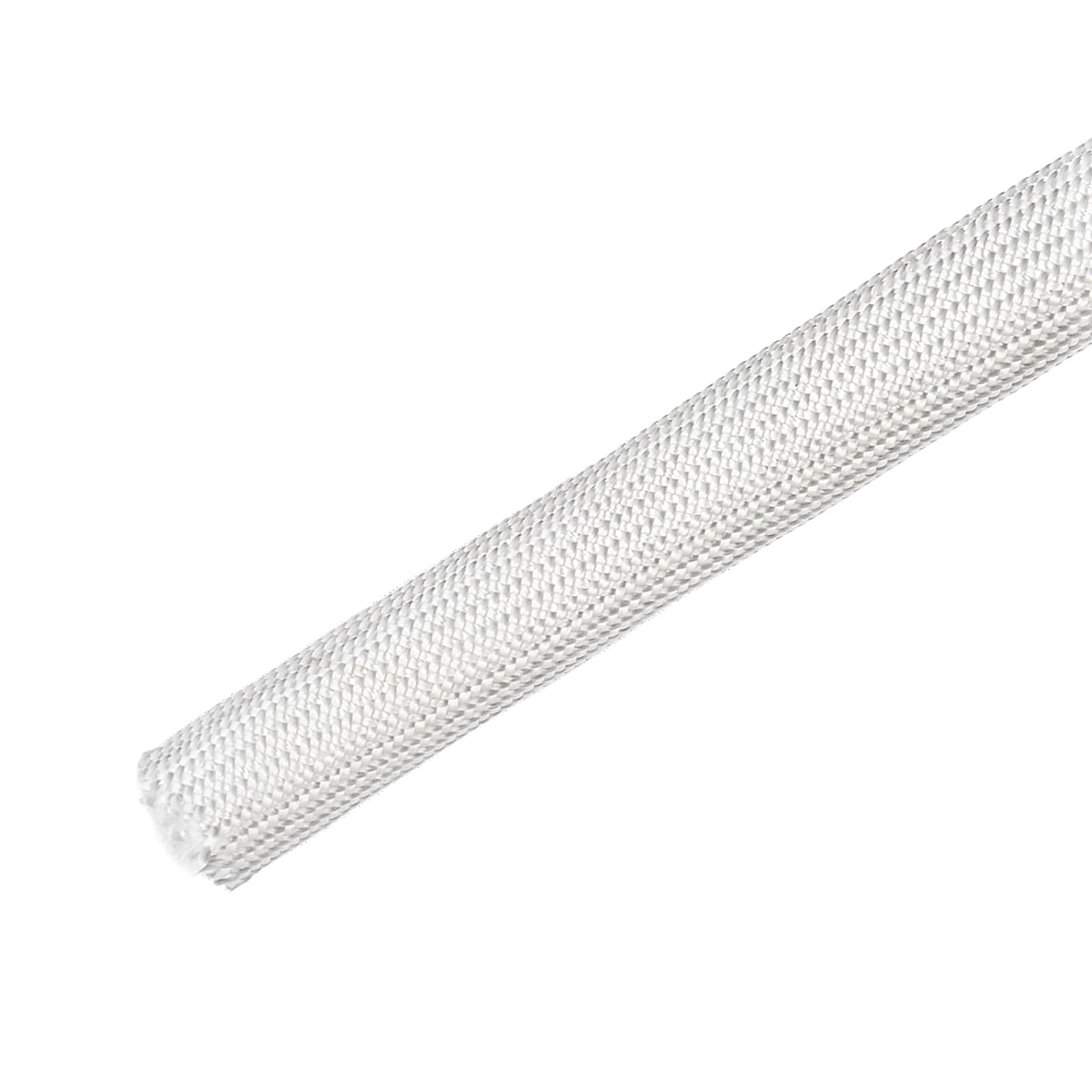 DMiotech 1Pcs 3m-14mm White Fiberglass High Temperature Sleeving Insulation Tubing for Cable Protection — image 1