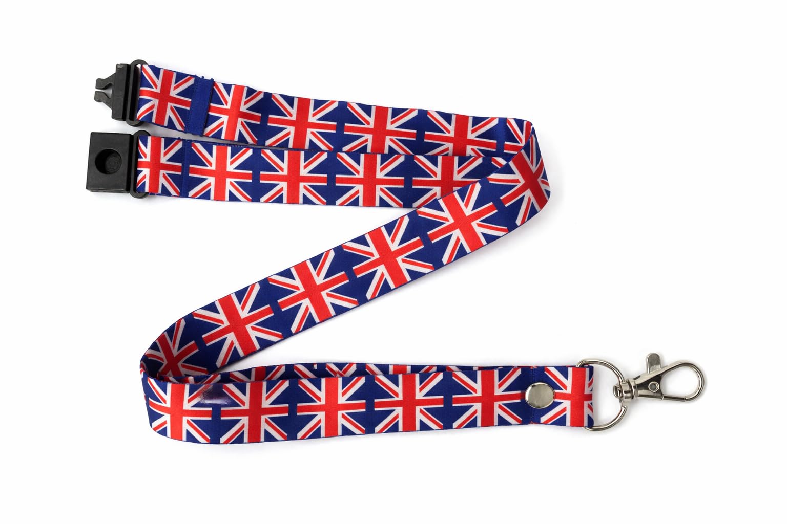 PAPER PLANE LONDON Set of 3 x Union Jack flag Lanyard - neck strap, ID HOLDER Safety breakaway clip United Kingdom Lanyard