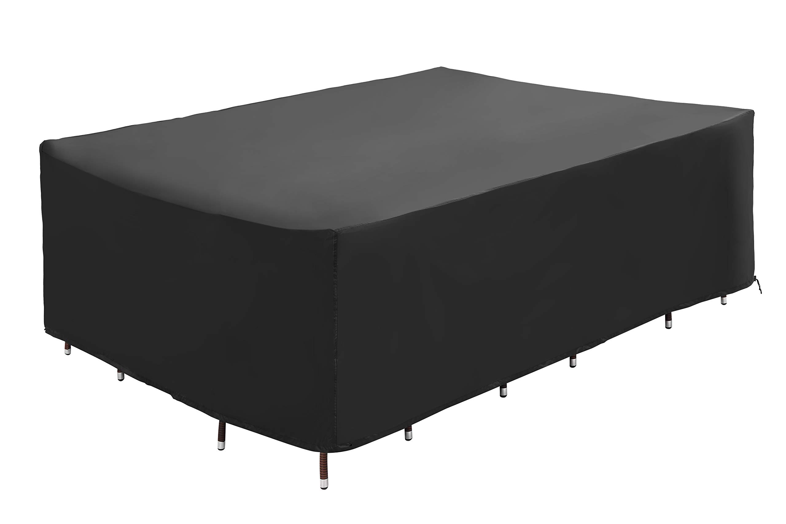 B.PRIME protective garden furniture cover - 250x200x80cm – Waterproof, breathable and UV stabilised - Premium cover made from 210D black Oxford polyester fabric