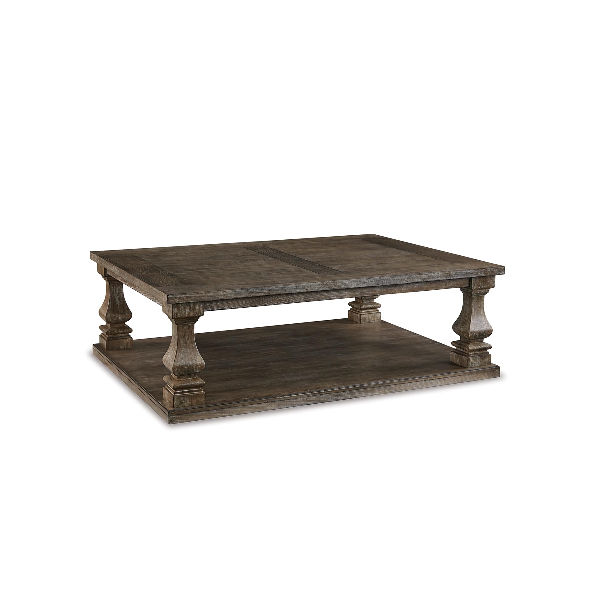 Photo 1 of Signature Design by Ashley Johnelle Farmhouse Coffee Table with Weathered Gray Finish, Gray