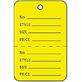 1000 Yellow Price Tags With Stubs - Unstrung Receipt Tags For Retail