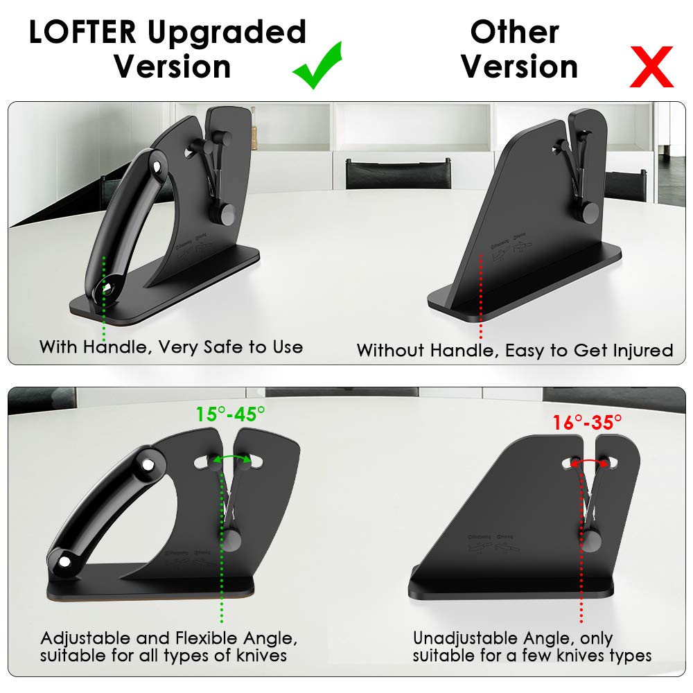 Knife Sharpener, LOFTER Upgrade Bracket Edge Kitchen Sharpener