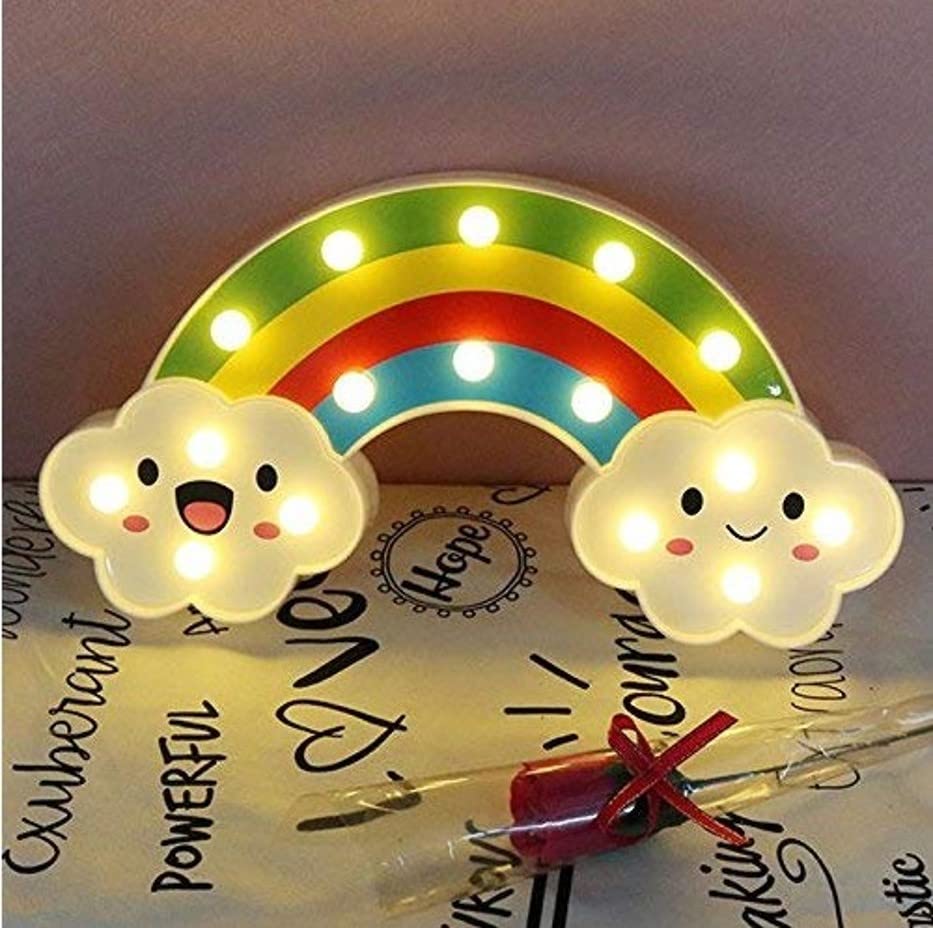 PRĀNA LIFÉ LED Rainbow Sign Light LED Lamp for Living Room & Bedroom Table & Wall Christmas Decoration for Kids & Adults White