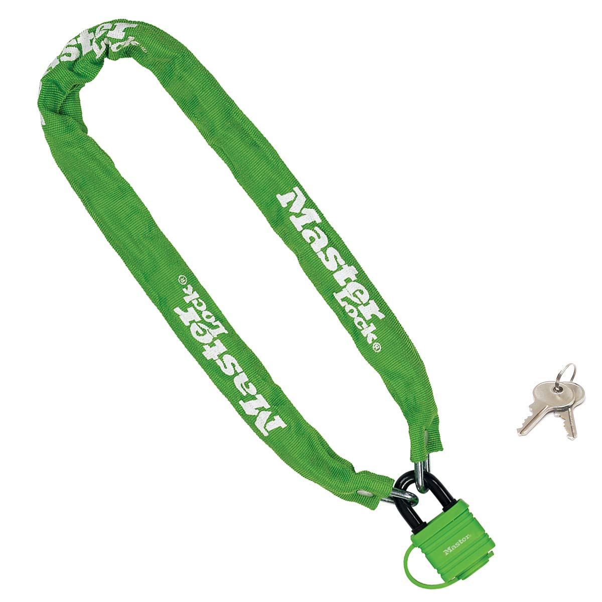 Master Lock Bike Chain Lock with Padlock [Key] [90 cm Chain] [Green] 8390EURDPROCOLG - Ideal for Bike, Electric Bike, Mountain Bike, Road Bike, Folding Bike