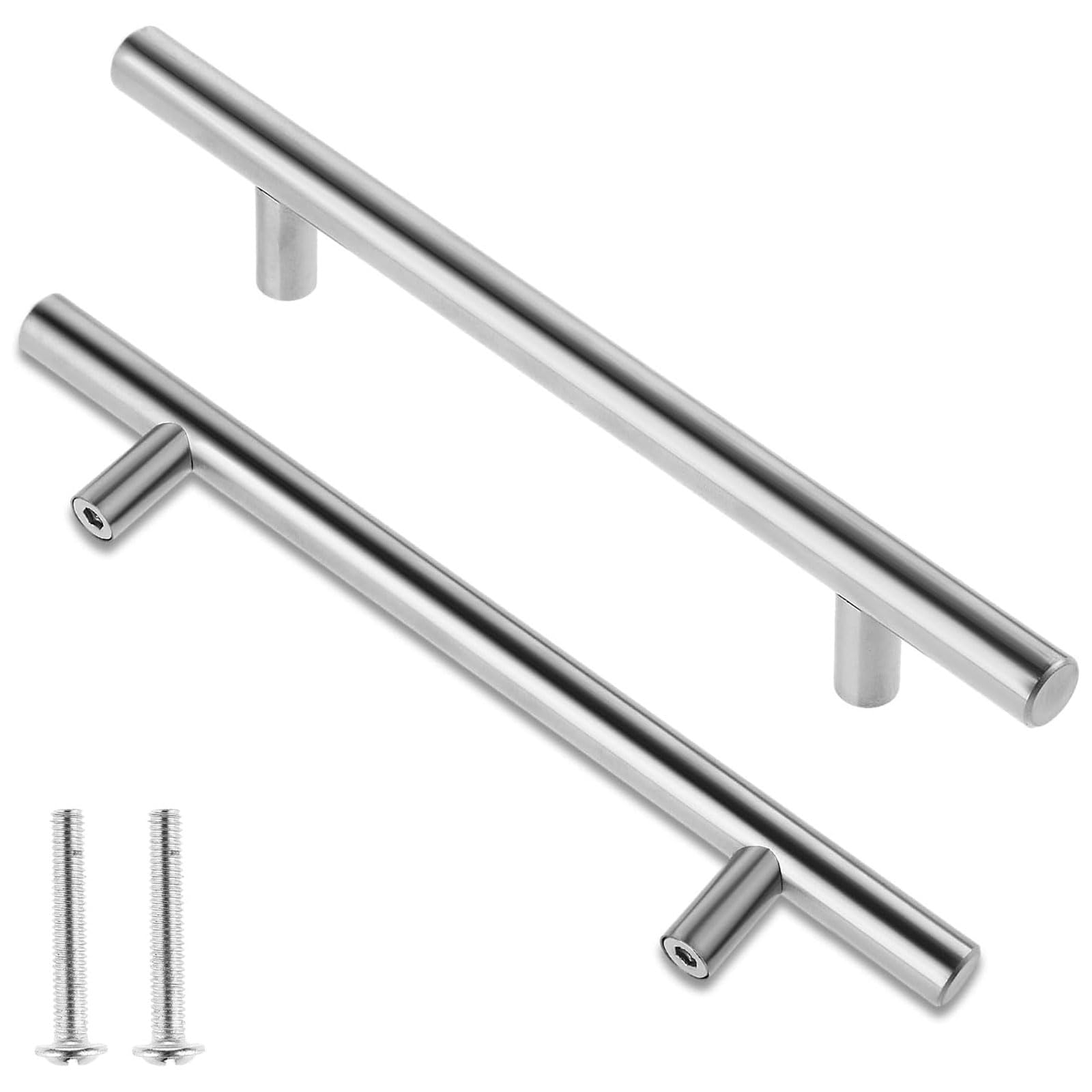 RSYHVG 2 Pack Stainless Steel Kitchen Cupboard Handles - Brushed Cabinet Handles (Hole Centre 128mm)