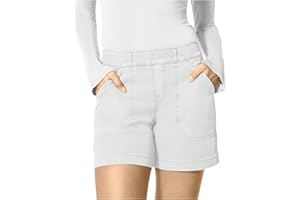 Slakkenreis Women Stretch Twill Shorts Summer Casual Bermuda Shorts Pull On Chino Shorts High Waisted Stretchy Jean Shorts