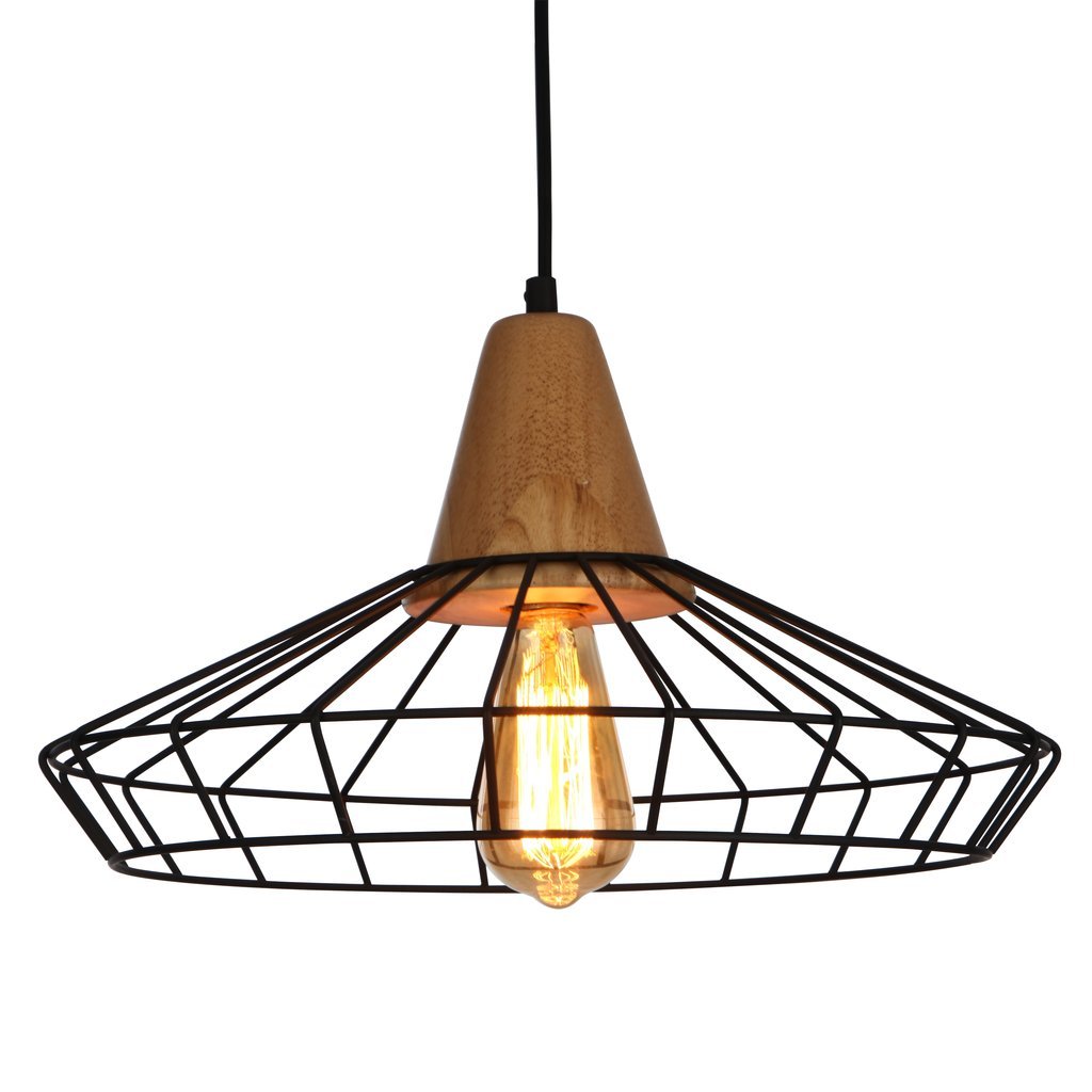 Buy ONEPRE Nature Wood Ceiling Pendant Light Fixture, 1light Hanging