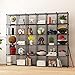 KOUSI Storage Cubes Wire Grid Modular Metal Cubbies Organizer Bookcases and Book Shelves Origami Multifunction Shelving Unit, Capacious Customizable (Black, 30 Cubes)