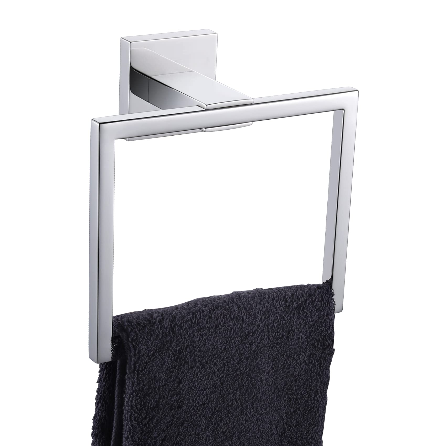 KOKOSIRI Bathroom Towel Holder Bath Towel Ring Towel Hanger Towel Rack Wall Mounted Stainless Steel Mordern Style, Polished Chrome, B3004CH