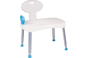 Carex Easy Transfer Tub Bench - Shower Chair for Elderly, White, 300lbs Weight Capacity, Adjustable Height, Non-Slip Tips, Dr