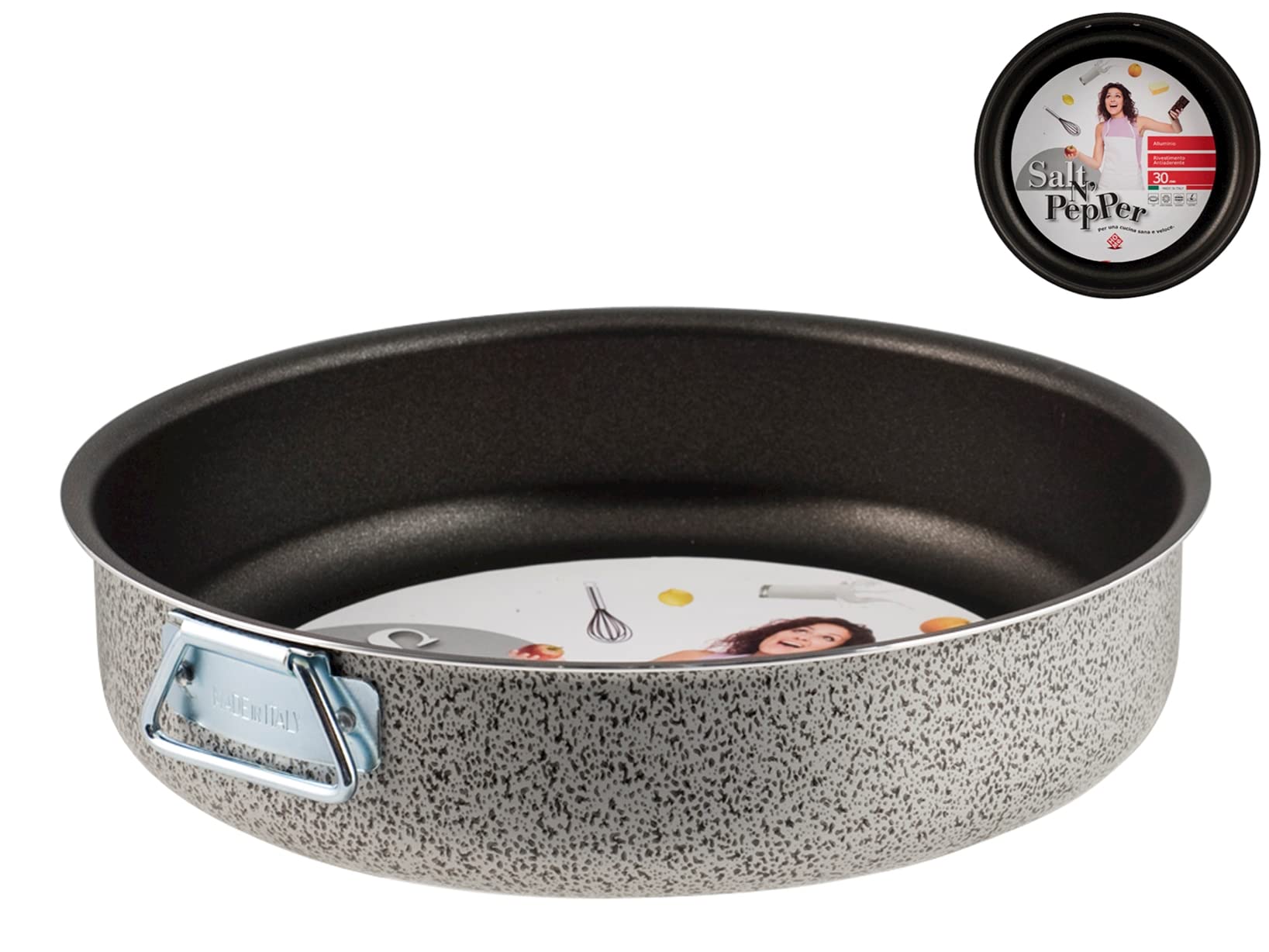 Home Salt Peper Springform with Rings, Non-Stick Coating, 22 cm, Aluminium, black/grey