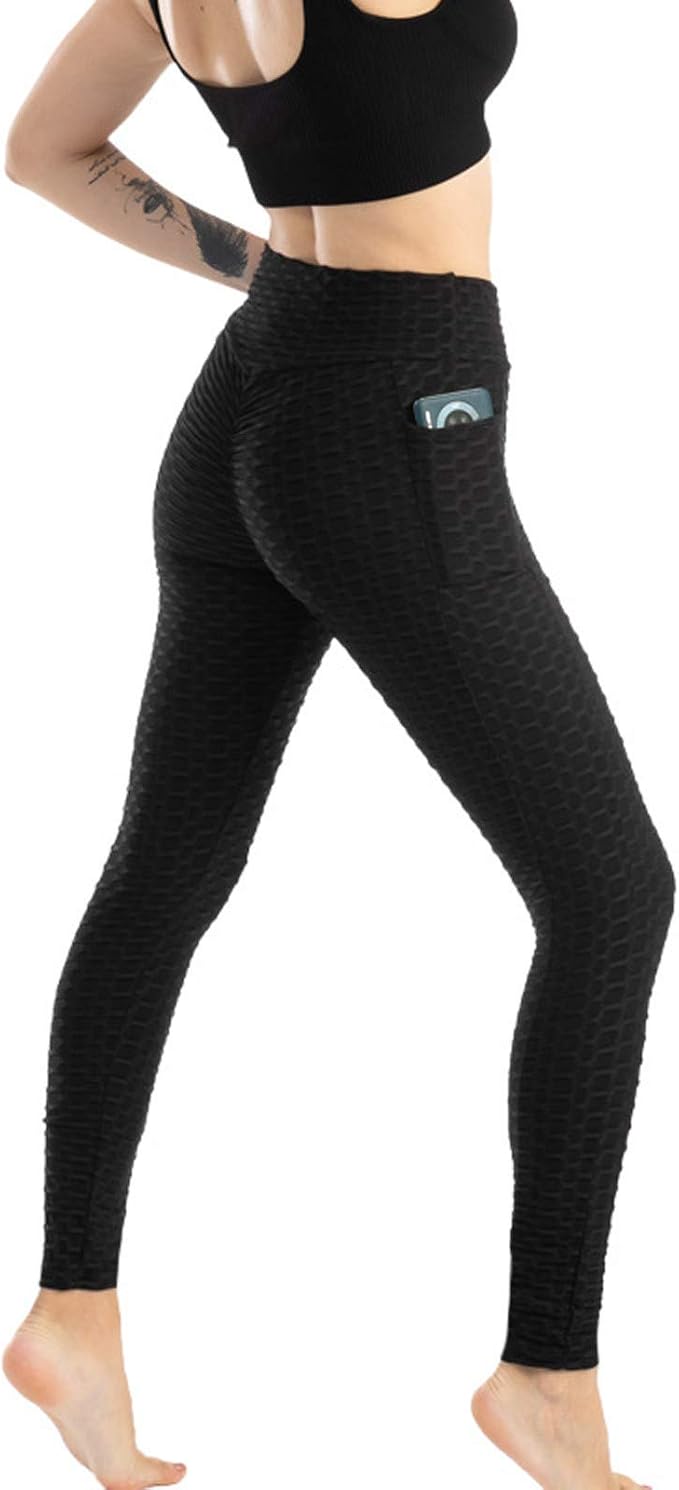 MichPong Women Fashionable Pocket Yoga Pants High Elastic Hip Lifting Slim at Amazon Womenâs 