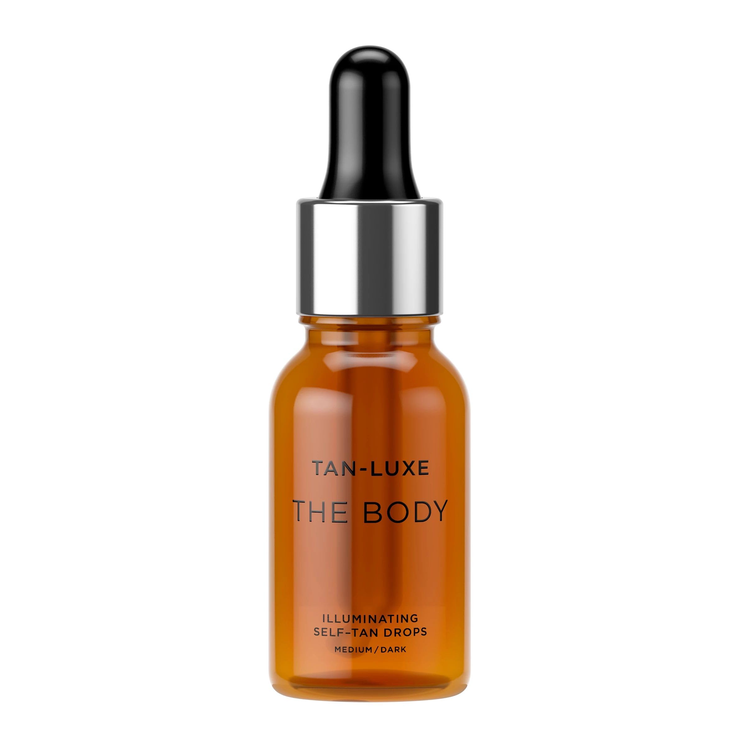 Tan-Luxe THE BODY Self Tan Drops, Medium/Dark (15 ml) Add Tanning Drops to Skin Care for Custom Body Tan, Cruelty Free & Vegan