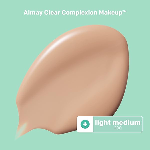 ALMAY CLEAR COMPLEXION ACNE & BLEMISH SPOT TREATMENT CONCEALER MAKEUP WITH SALICYLIC ACID- FOR SENSITIVE SKIN, 200 LIGHT/MEDIUM, 0.3 FL OZ.