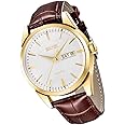 SKMEI Watch for Men Business Dress Classic Fashion Casual Black Leather Quartz Analog Waterproof Calendar Date Light Simple Wrist Watches Dad Fathers Gifts