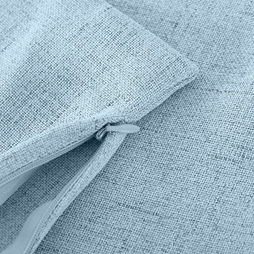 Linen Pillow Covers 18 x 18 Inch Sets of 2 sky blue Decorative Square Throw Pillow Cover Cushion Case Sofa Durable Modern Stylish Linen sky blue Throw Cushion Covers Hidden Zipper - Thumbnail 5