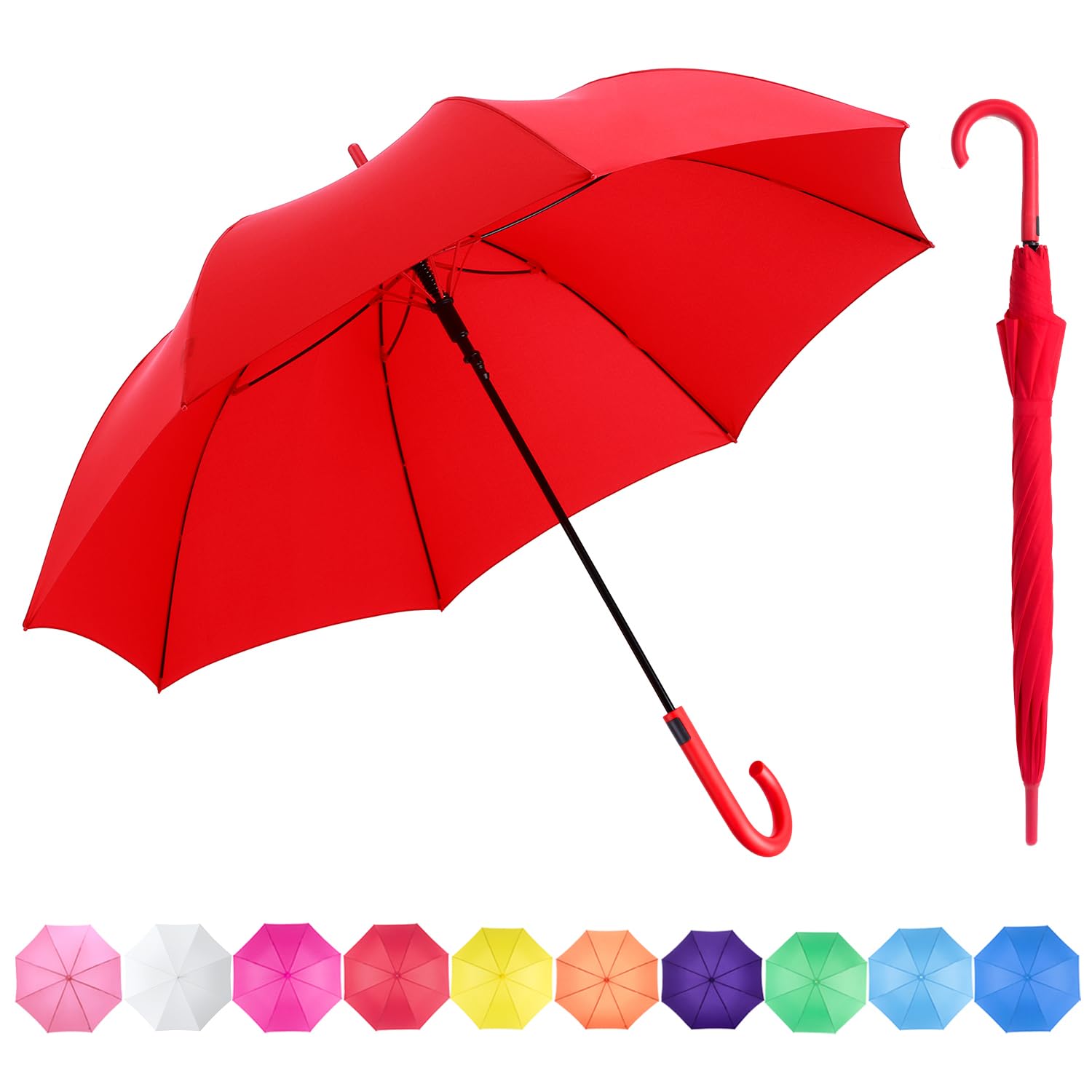 RUMBRELLA Red Golf Umbrellas 50IN Large Oversize Windproof,Auto Open Umbrella for Men and Women
