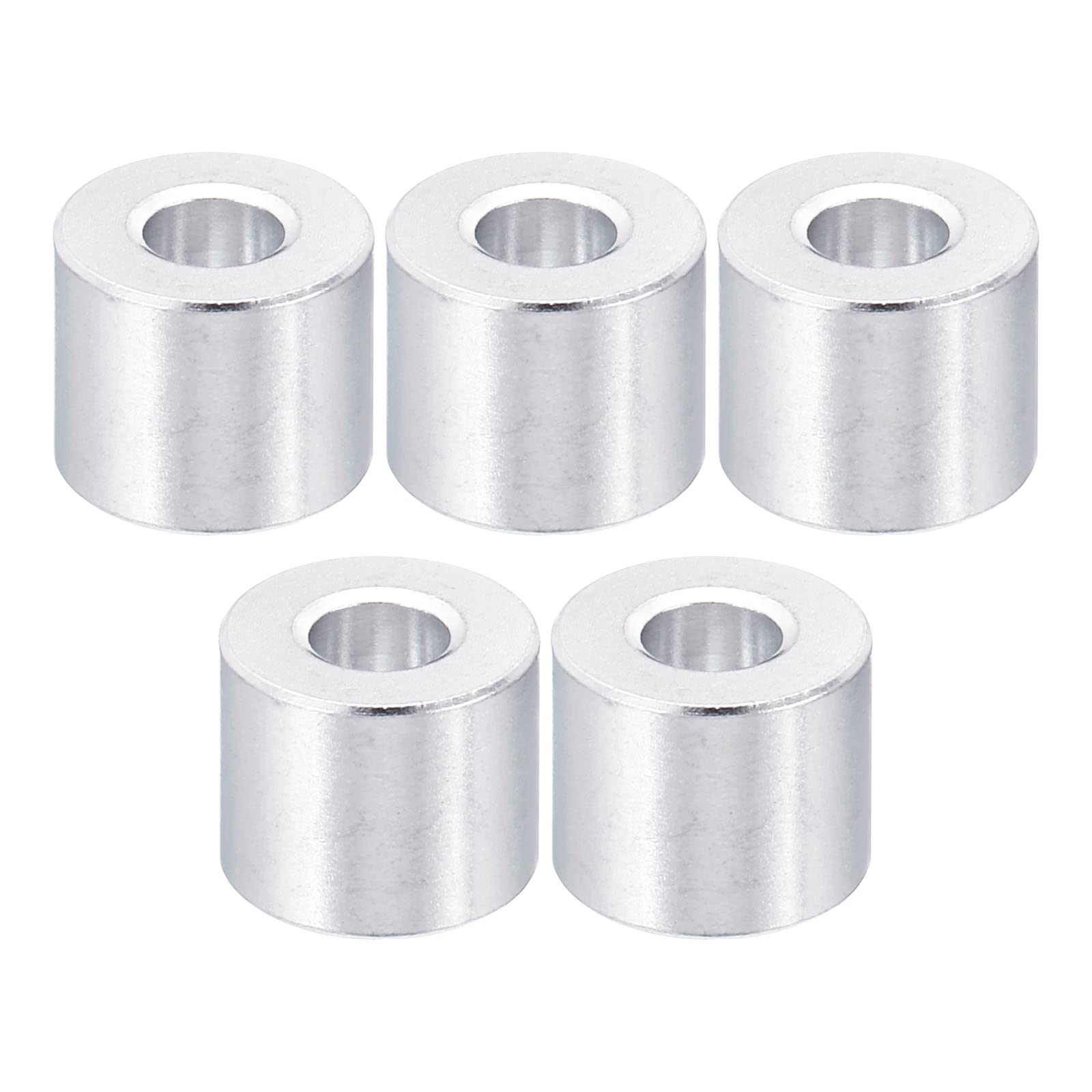 PATIKIL M5 Aluminum Spacer, 5 Pack 5.2mm ID x 12mm OD x 10mm L Metal Spacer Aluminum Round Plain Finish Spacer Screw Standoff for M5 Screw Bolts โ image 1