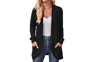 DB MOON Womens Long Cardigan Lightweight Sweater Open Front Long Sleeve Outfits with Pockets