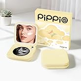 inewme Mini UV Camera Mirror for Sunscreen Check, Portable 3" Compact Travel Mirror with LED Light & UV-Sensing Color Changing Shell, 3-Color Dimming, Tech Beauty Gift for Skincare Lovers