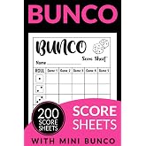 Bunco Score Cards: 200 Score Pads for Scorekeeping | Bunco Score Cards | Bunco Game Score Sheets | Bunco Score Cards for Bunco Dice Game | Includes Mini Bunco Box