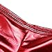 CHICTRY Women's Wet Look Faux Leather Underwear Open Crotch Mini Booty Panties Red Medium(Waist:27.5-39.0