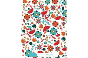 Dot Grid: Japanese Blossom Red Flowers Cover : Large 8.5”x 11” : Dotted Notebook and Planner - Dotted Matrix Notebooks: Dot M