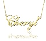 AOLO Cheryl Heart Name Necklace 18k Gold Plated