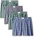 Tommy Hilfiger Men's Underwear 4 Pack Cotton Classics Woven Boxers, Green Multi/Juniper/Carbon, Small