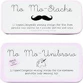No Mo-Stache Mini Duo - 12 Count Brow and Lip Wax Kit, 2 Piece Set - As Seen On Shark Tank - Hair Removal Wax Strips with Tweezers for Face, Brows and On-The-Go Use