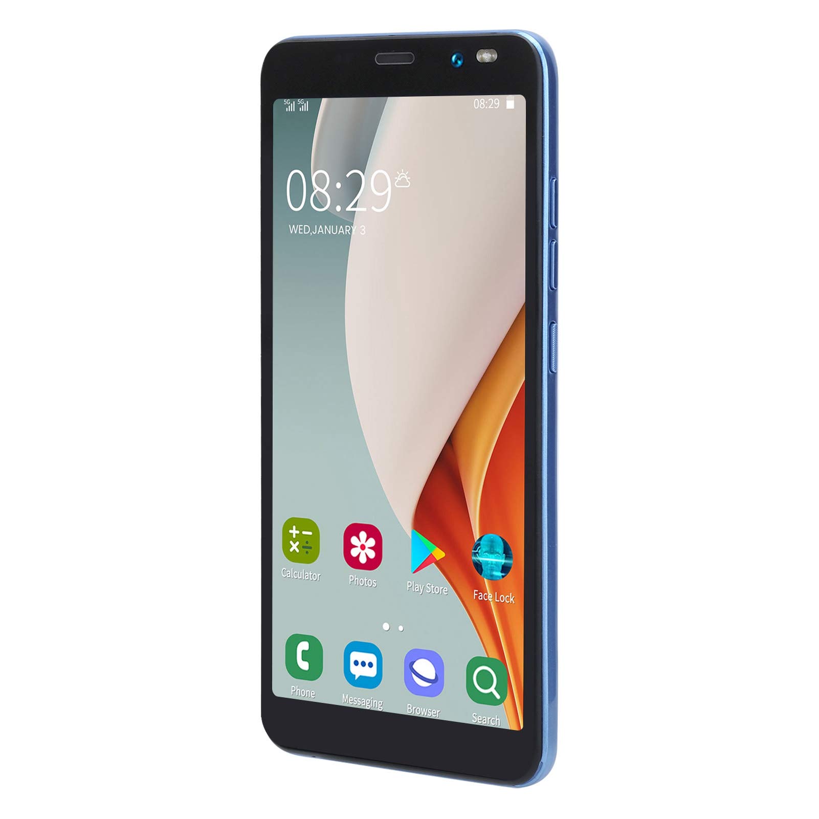 Hilitand 5.45 inch Smartphone, HD Full Screen Unlocked Cell Phones, for Android 4.4.2 Face Fingerprint Smart Phone, 512MB/4GB, HD Camera Mobil Phone, 1500mAh Battery, 128GB Extension (Blue)