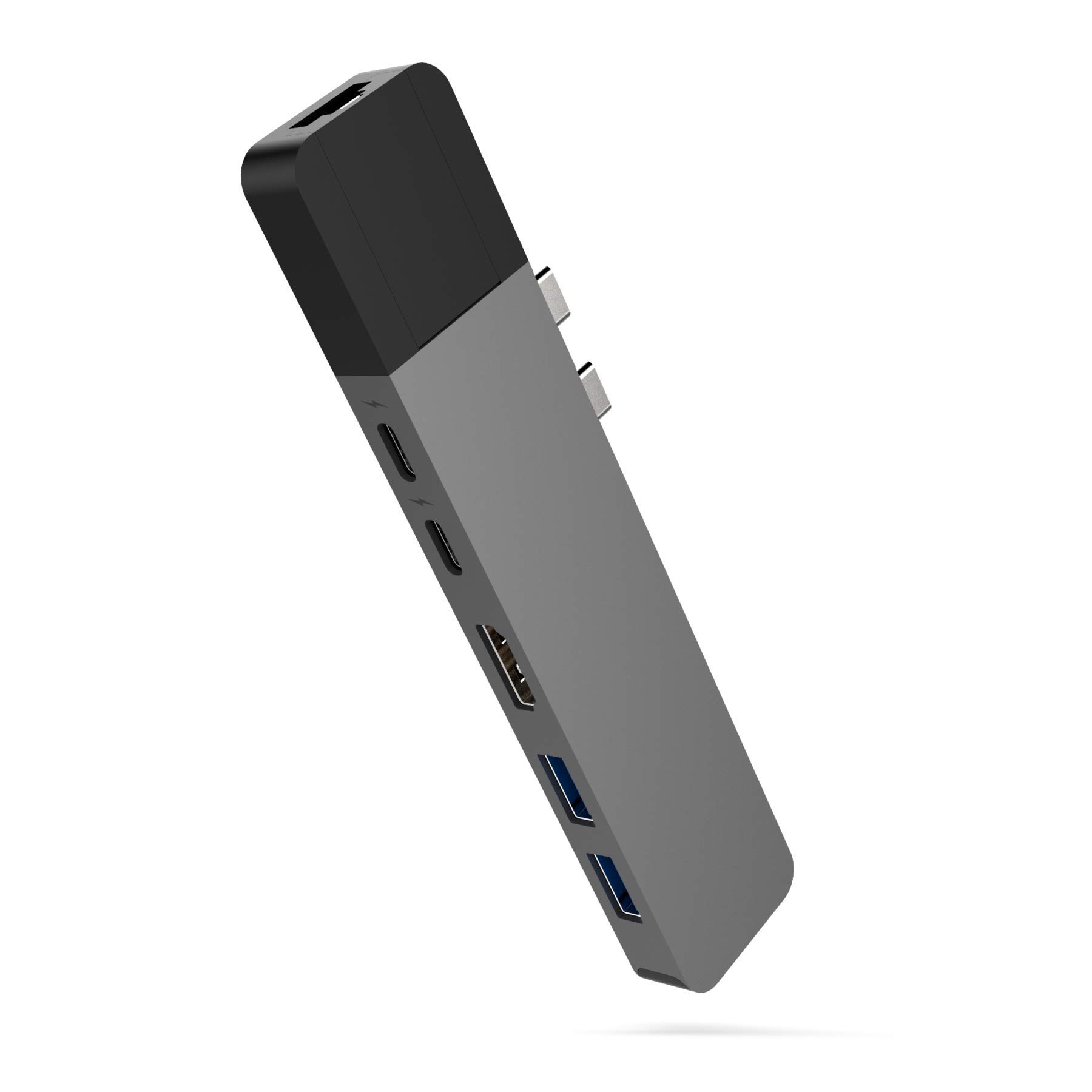 Hyper - HyperDrive NET 6-in-2 Hub for MacBook Pro/Air - HDMI 4K60Hz HDR, USB-C 40Gbps 100W PD, 5Gbps 60W PD, 2 x USB-A 3.0, Gigabit Ethernet - Space Gray