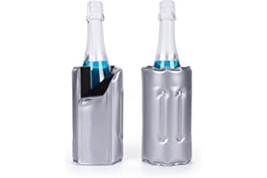 Rapid Ice Wine Cooler, Gel Bottle Chill Sleeve, Freezer Cooler for Wine, Vodka and Tequila, Grey
