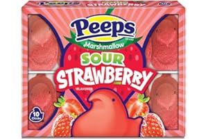 Peeps Marshmallow Sour Strawberry Peeps Easter Candy, 3 Ounce