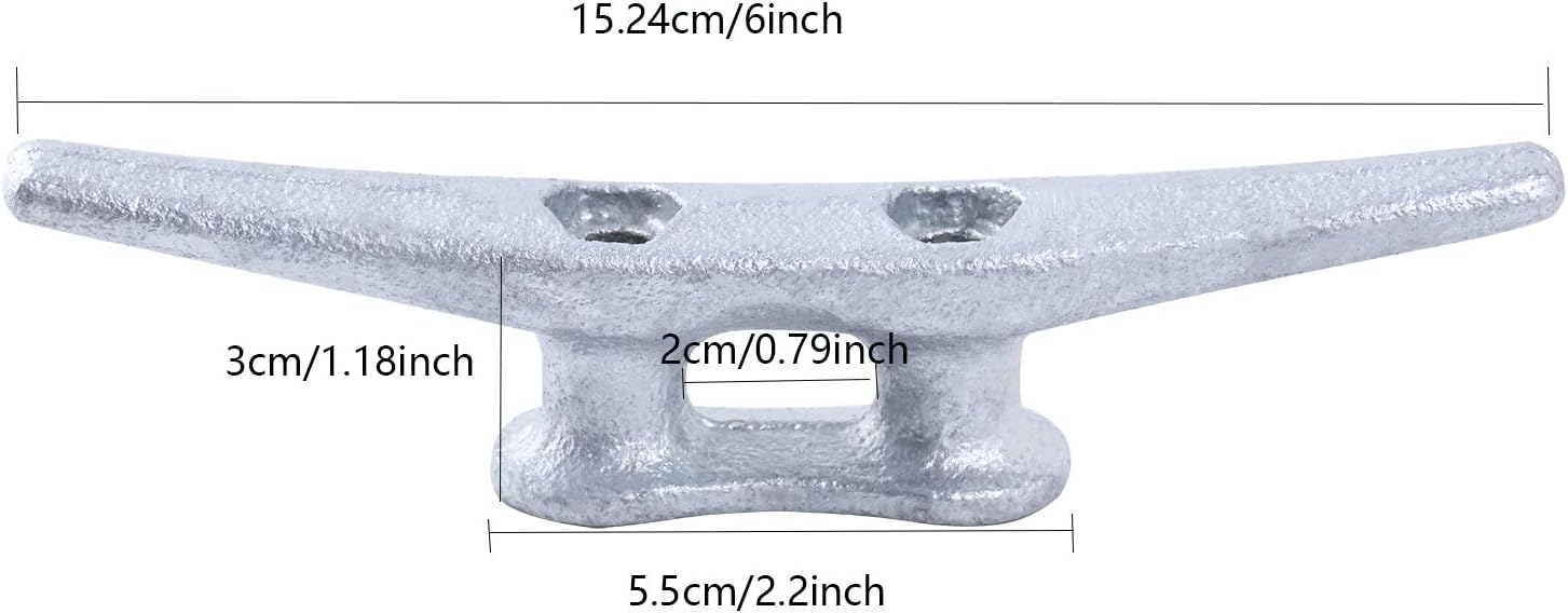 4 Pack 6inch Heavy Duty Boat Cleat/Galvanized Cast Iron Dock Cleat for Marine or Decorative Applications : Sports & Outdoors