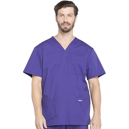 Cherokee Workwear Professionals WW695 Men's V-Neck Solid Scrub Top