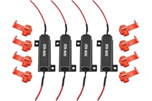 AUXLIGHT 4Pcs Quality 50W 6ohm Load Resistors - Fix LED Turn Signal Blinker/Error Code (Resistors get very hot during working