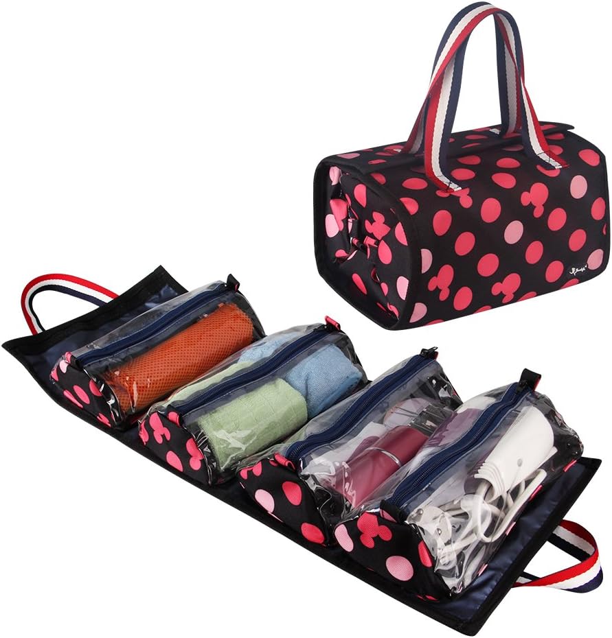 Jovilife Hanging RollUp Make Up Organizer and Travel Bag 4 Removable