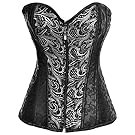 Alivila.Y Fashion Womens Steampunk Steel Boned Corset Bustier 2836-Black-XL