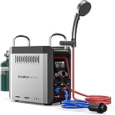 CAMPLUX Nano 3 Pro, Battery Powered Portable Water Heater, 1 lb On-Demand Propane Camping Shower, On Ground Camp Water Heater