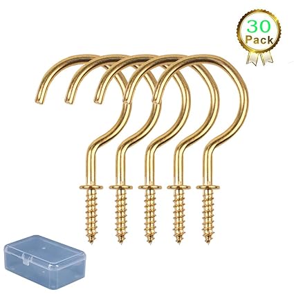 Amazon Com Donjon Ceiling Screw Hooks Hanging Cup Hooks Gold