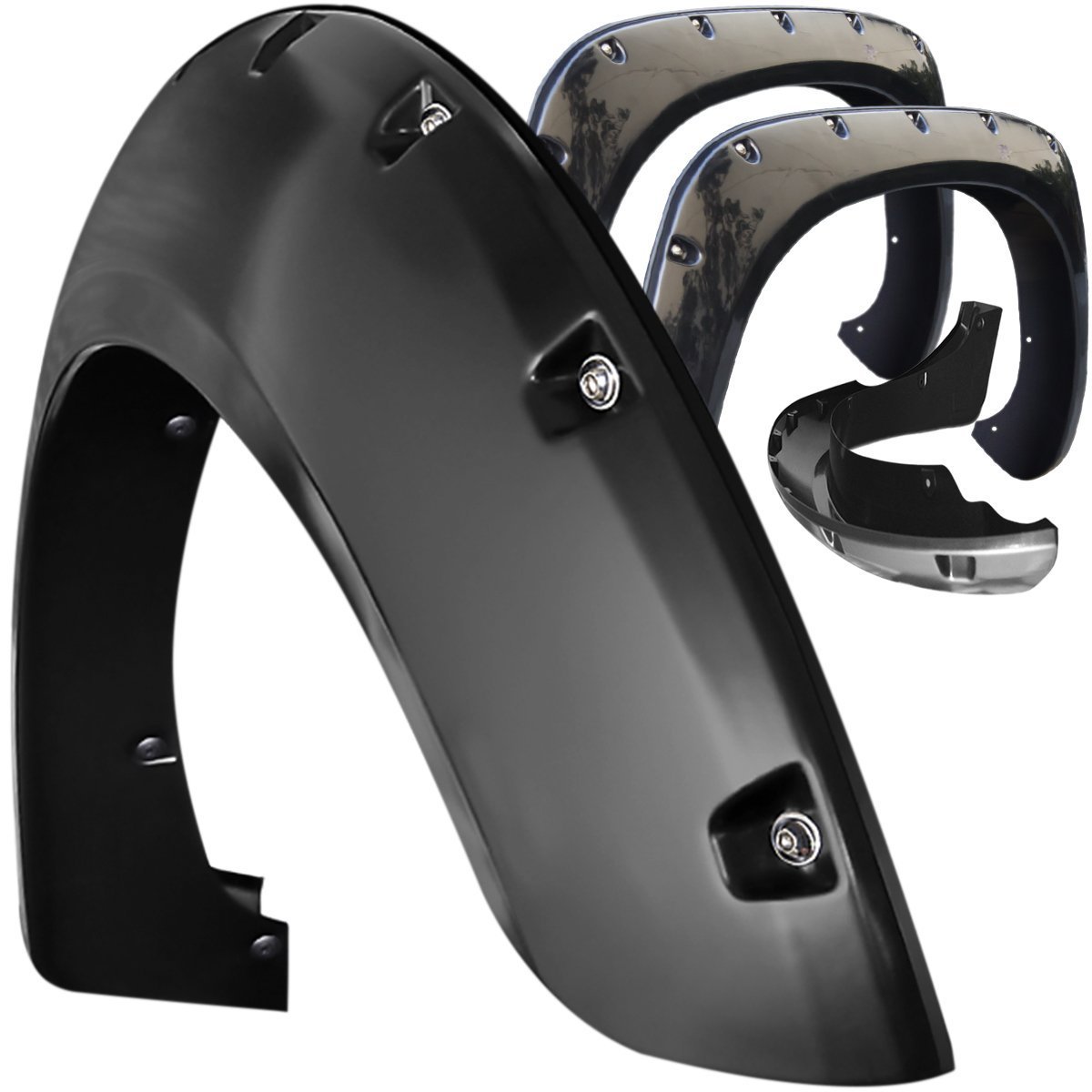 Bolt On Pocket Style Wheel Fenders Flare Black RePaintable with