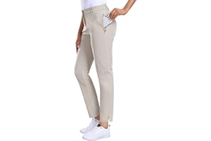 Hiverlay Womens Golf Pants Stretch Work Ankle Pants with Pockets Quick Dry Straight Business Casual Hiking Pants