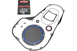 JINFANNIBI Clutch Primary Cover Gasket Kit Compatible for Harley-Davidson Twin Cam Touring Dresser Derby Bagger FLH/T 1999-2006