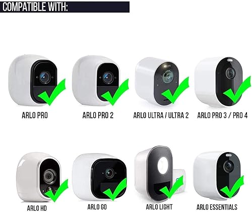 Wasserstein Weatherproof Gutter Mount for Arlo Cameras, White, 360