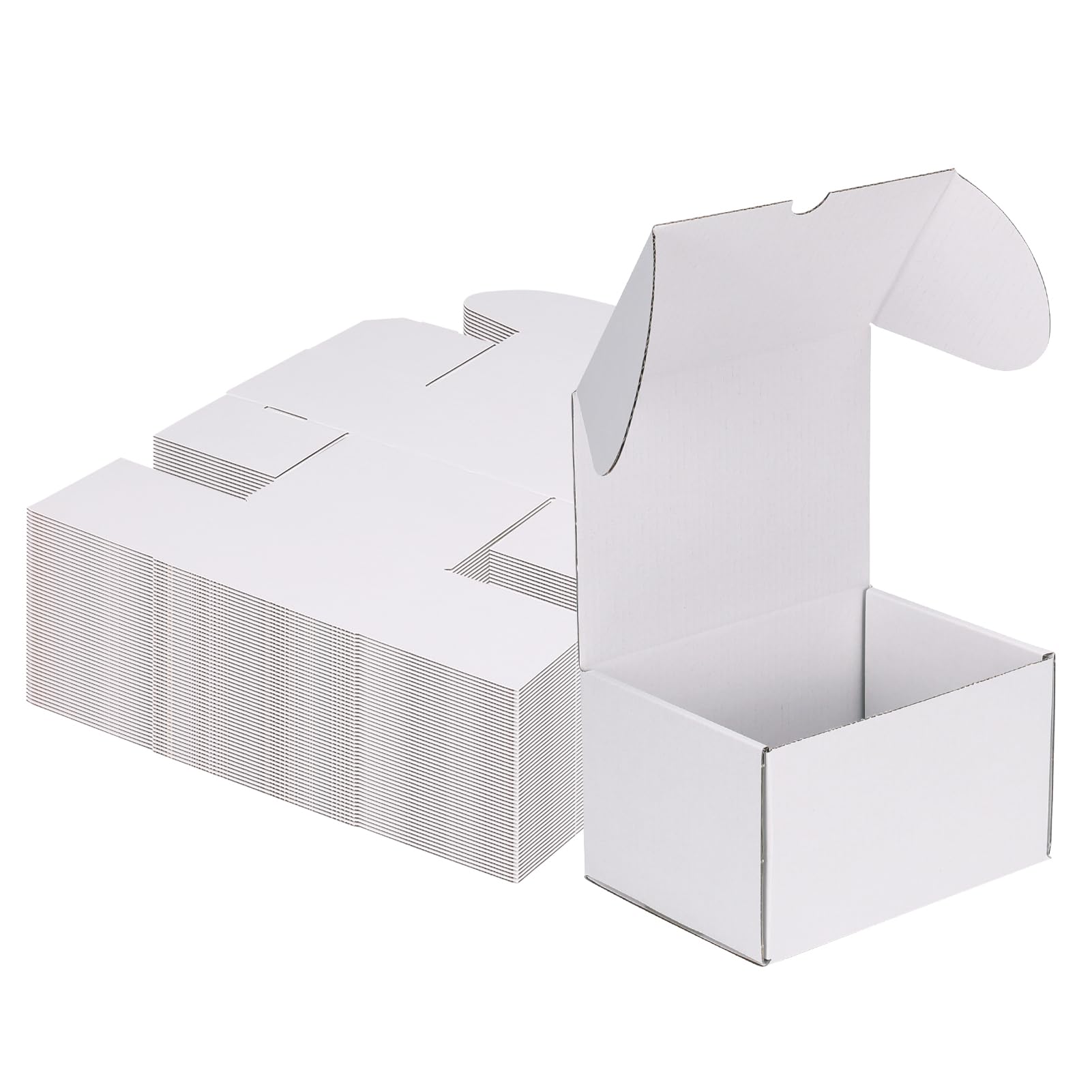 Photo 1 of MEBRUDY 7x5x4 Inch Shipping Boxes Pack of 50, White Small Corrugated Cardboard Box for Mailing Packing Literature Mailer